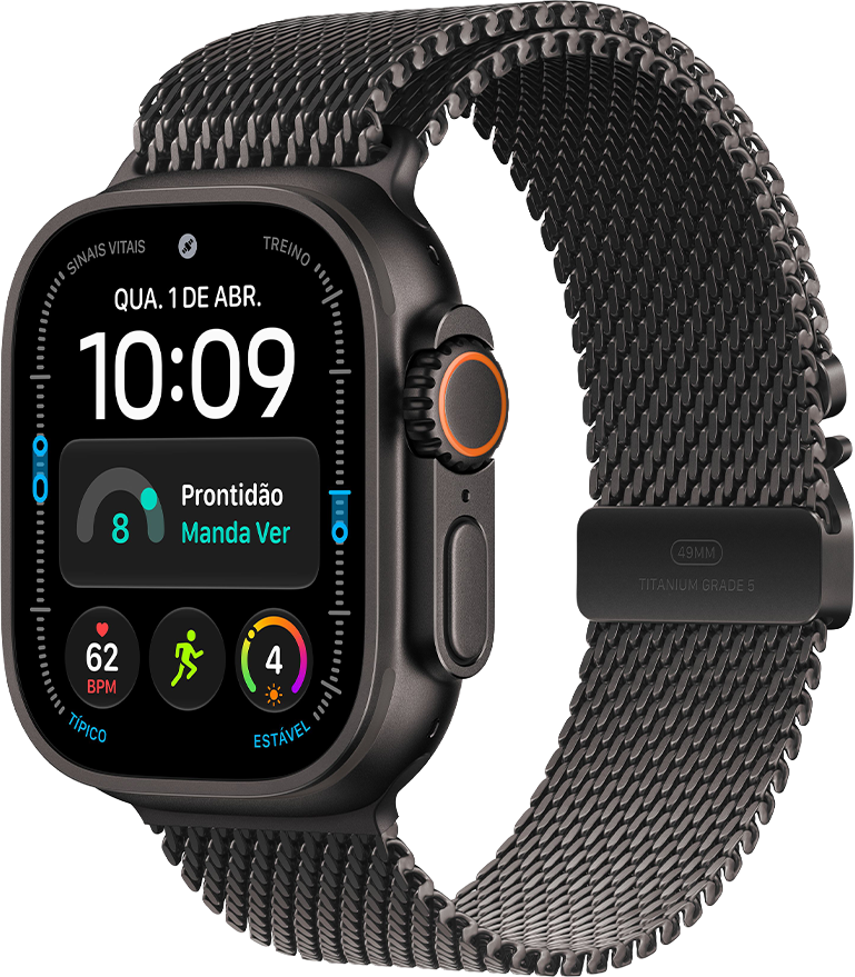 Watch Ultra 4 49mm Pulseira estilo milanês de titânio - Preto -  Pré-Venda